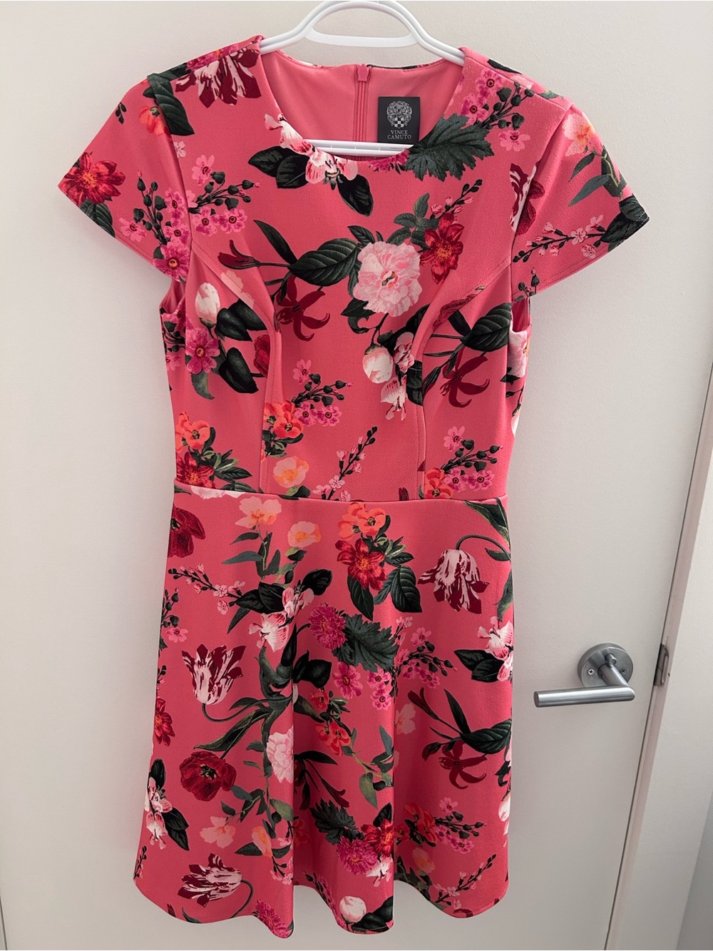 Vince Camuto Floral Fit-and-Flare Dress in Pink